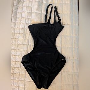 Sexy, One Shoulder Open Back Swimsuit